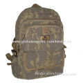 Cotton Canvas Daypack, Washed Cotton Canvas in Camouflage, Backpack for Travel/Hiking/School/Sports